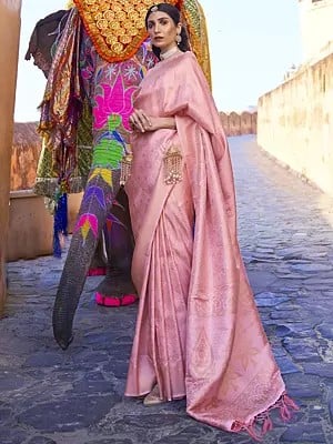 Women's Handloom Weaving Work Soft Silk Sarees With Tassels