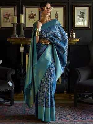 Festive Wear Peacock Design Pure Handloom Weaving Silk Saree With Broad Border
