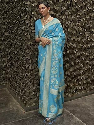 Marvelous Nylon Chinon Weaving Work Silk Saree With Tassels On Pallu