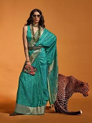 Satin Weaving Tassels Silk Saree And Paisley-Floral Patern In Golden Border And Pallu With Blouse