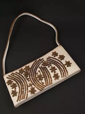 Clutch Bag with Bead and Sequins Embroidered by Hand