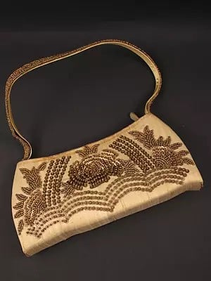 Clutch Bag with Bead and Sequins Embroidered by Hand