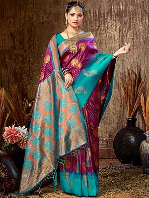 Beloved Ethnic Motifs Design Handloom Weaving Silk Saree with Blouse
