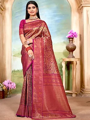 Wedding Wear Paisley Design Banarasi Silk Saree with Broad Border