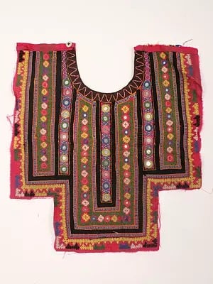 Rabari Embroidered Neck Patch for Kurti with Mirror Work