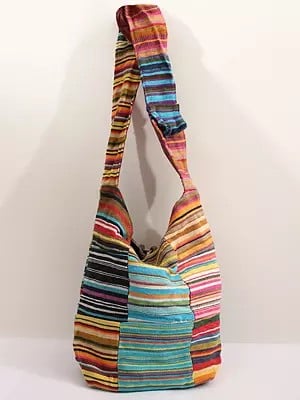 Multicolor Stripe Sling Shoulder Bag From Thamel