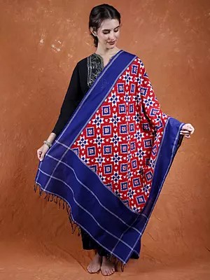 Pure Cotton Handlooms Dupatta from Pochampally with Double Ikat Weave