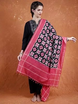 Pure Cotton Handlooms Dupatta from Pochampally with Double Ikat Weave
