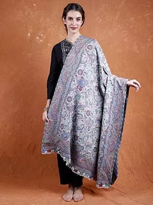 Heaven’s Garden Jamawar Kani Fine Wool Shawl from Amritsar with Multicolor Weave