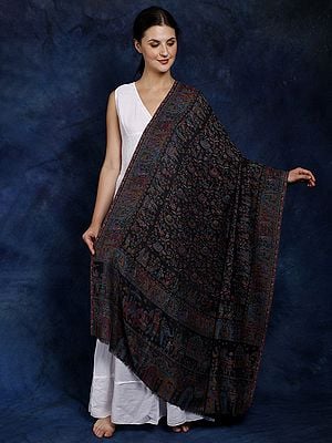 Kani Jamawar Shawl from Amritsar with Woven Mughal Procession