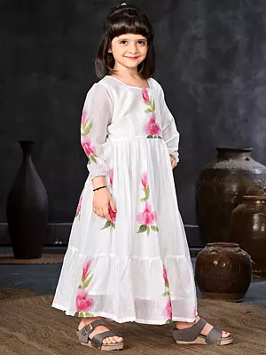 Digital Printed Kota Checks Dress with Round Flair