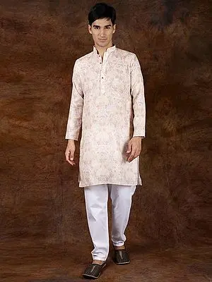 Pure Cotton Floral Printed Casual Kurta Pajama Set