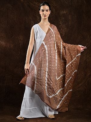 Pure Cotton Bandhani Leheria Tie-Dye Dupatta from Gujarat