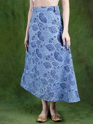 Bonnie-Blue Pure Cotton Wrap Around Printed Long Skirt