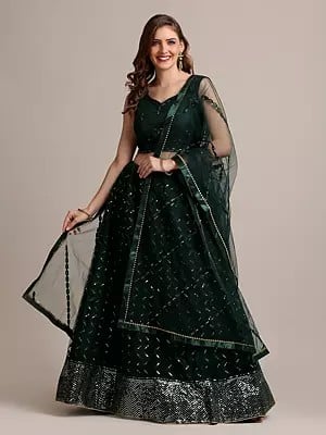 Net Embellished Work Embellished Work Lehenga For Womens