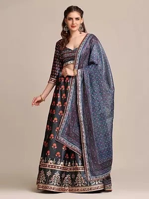 Fancy Jeacrd Silk Printed Printed Lehenga