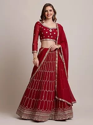 Georgette Sequence Sequence Lehenga
