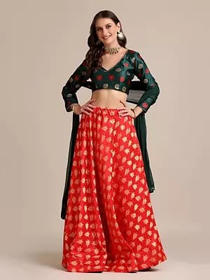 Jeacrd Silk Goldwoven Lehenga For Ladies