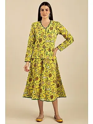 "Apricia" Spreading Sunlight- A Hand Block Printed Skirt And Top