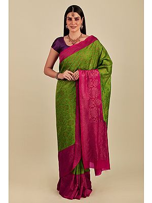 Banarasi Art Silk Saree with Zari Pallu and Border