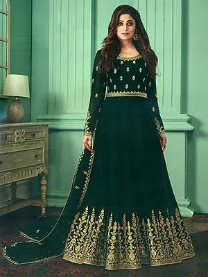 June-Bug Georgette Designer Anarkali Heavy Salwar-Kameez Suit