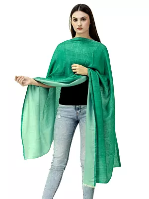 Vivid-Green Double-Sided Cashmere Shawl