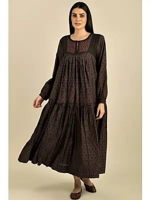 “Shyama” The Dark- Bagh* Printed Dress