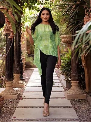 Vintage Pure Silk Side Knot Top from Jodhpur