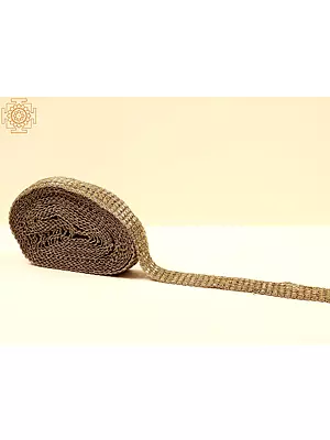 Pale Gold Zari Border with Bugle Beads