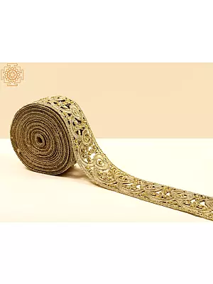 Pale Gold Zari and Stone Cut Work Border