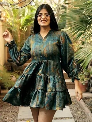 Vintage Pure Silk Frill Dress from Jodhpur