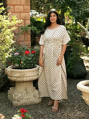 Vintage Pure Silk Long Kaftan with Dori from Jodhpur