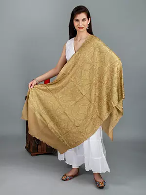 Affogat Stole from Amritsar with Floral Aari Embroidered