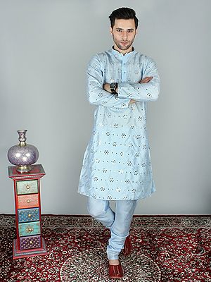 Art Silk Abhala Bharat Kurta Pajama Set with Thread Detailing