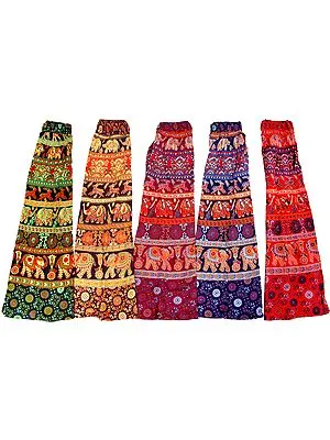 Lot of Five Long Skirts from Pilkhuwa with Elastic On Waist