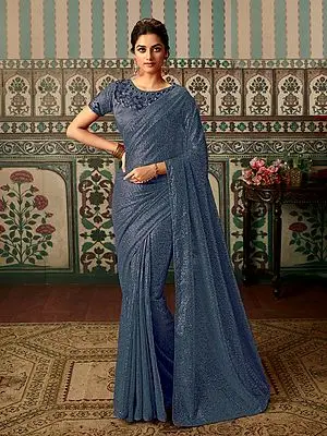 Sea-Storm Designer Party Wear Georgette Sequin Saree
