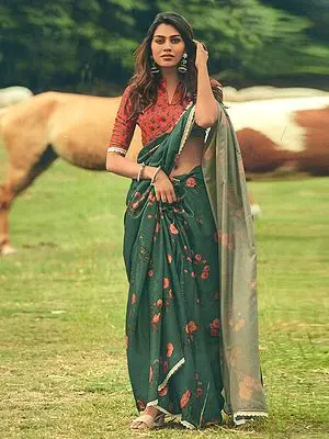 Eden Manipuri Silk Saree with Crochet Lace Border