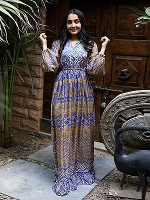 Assorted Vintage Pure Silk Victorian Date Dress from Jodhpur