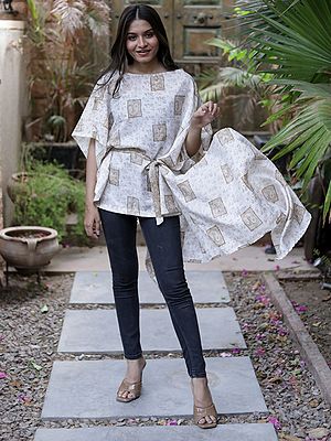 Assorted Vintage Pure Silk Drape Top from Jodhpur