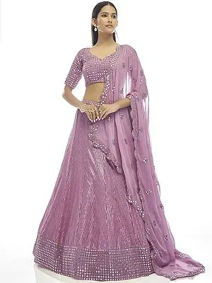 Fiji-Flower Sequin-Gota Work Georgette Lehenga with Designer Choli