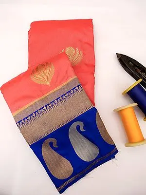 Hot-Pink Soft Silk Banarasi Saree with Brocaded Floral Motif