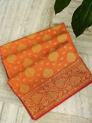 Art Georgette Banarasi Saree with All Over Zari Butta