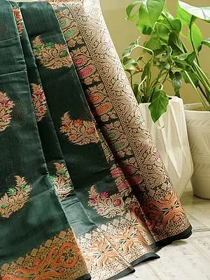 Banarasi Art Silk Saree with All-Over Mango Mina Buta