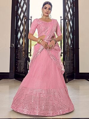 Georgette Designer Lehenga Choli with Beautiful Embellished Sequins Work and Designer Dupatta