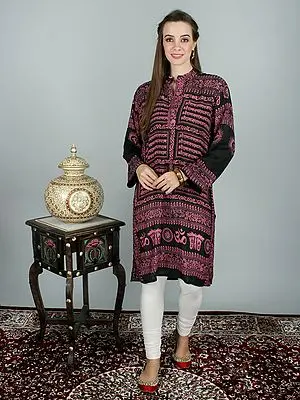 Shri Ram Jai Ram All Over Printed Long Band Neck Kurti Top