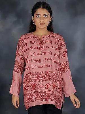 Om Namah Shivay Printed Short Kurti Top