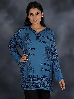 Hare Ram Hare krishna Printed Short Kurti Top