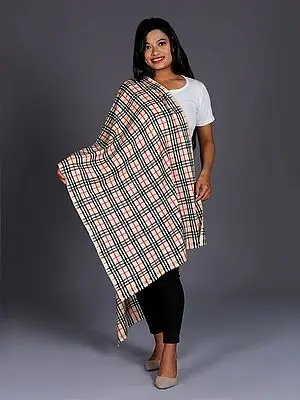 Burberry-Check Pattern Pure Pashmina Stole from Nepal
