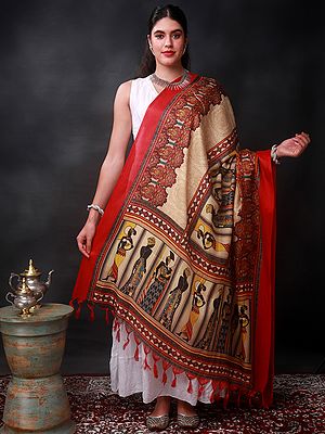 Batik Afro Women Motif Printed Banglori Satin Dupatta