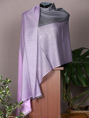 Lavender Mist Pashmina Stole from Nepal with Two-Tone
